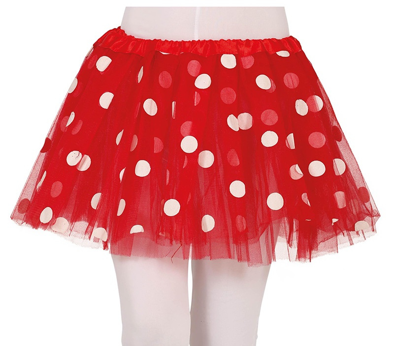 Tutu rojo lunares blancos infantil 30 cm
