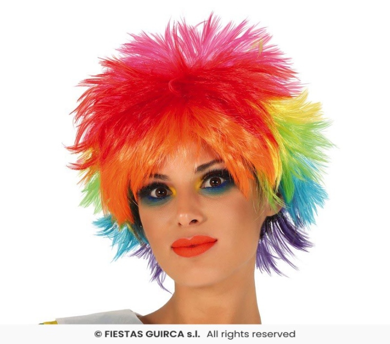 Peluca Corta Multicolor
