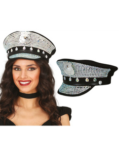 Gorra Policia Con Brillantes AD