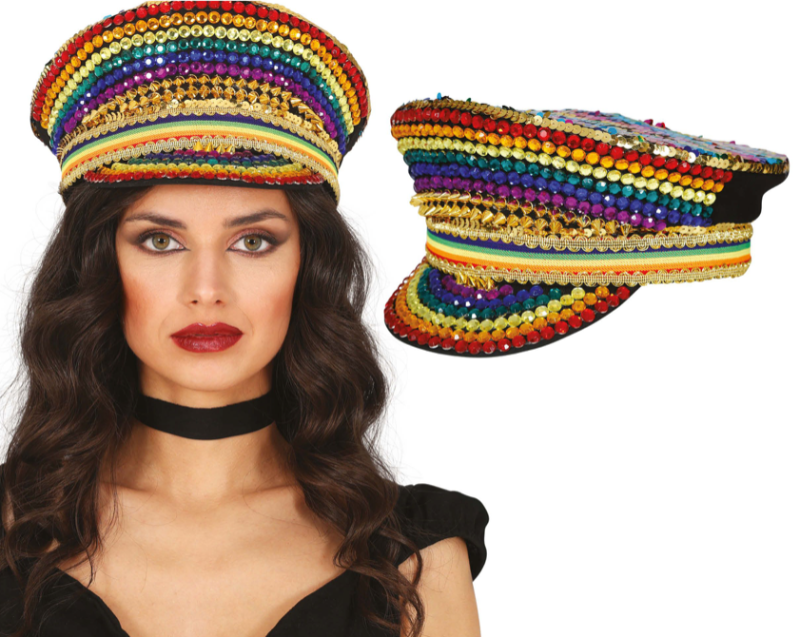 Gorra Policia Multicolor Pedreria AD