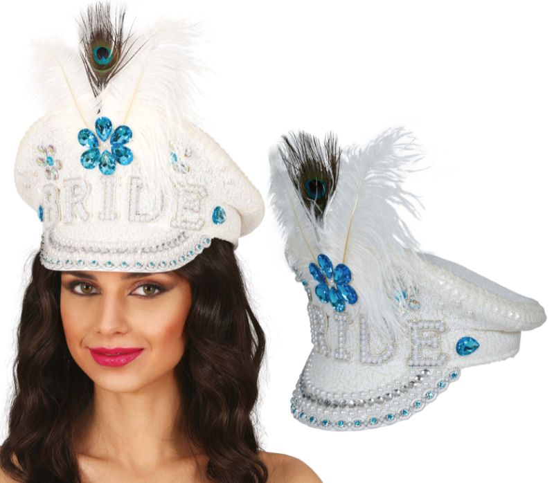 Gorra Policia Pride con Plumas  Pedrería