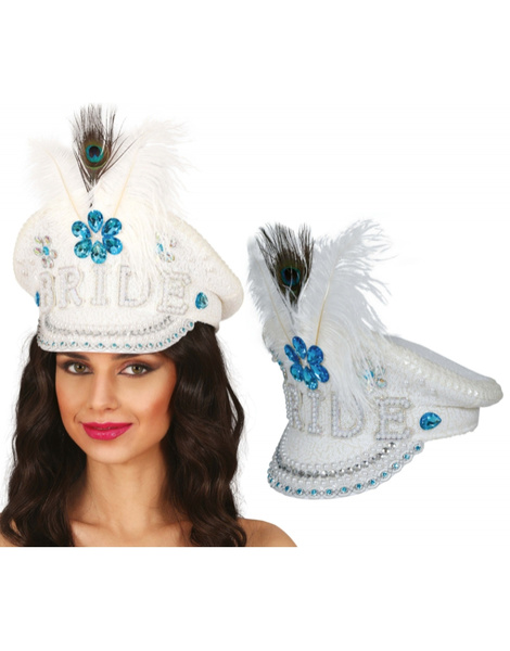 Gorra Policia Pride con Plumas  Pedrería