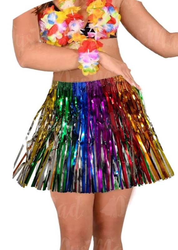 Falda brillo espumillón rainbow 40 cms