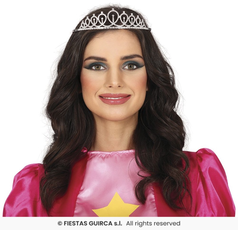 Diadema princesa metálica plateada