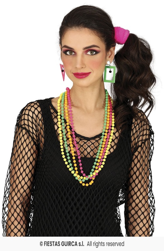 Set 4 collares neón adulta