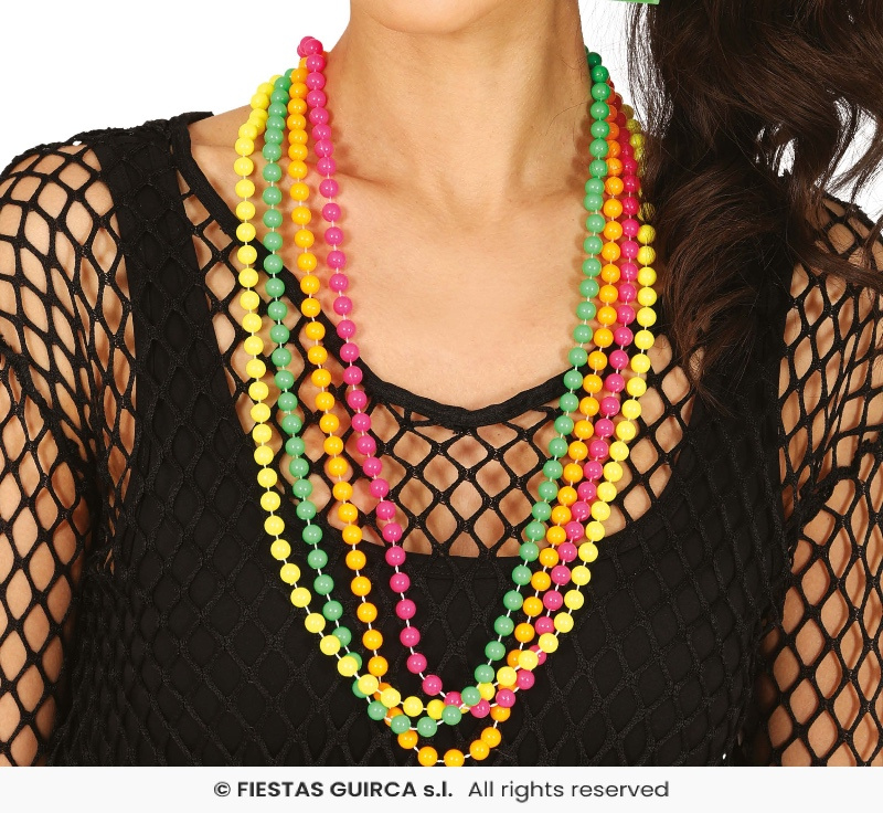 Set 4 collares neón adulta