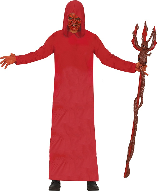 Túnica con capucha roja adulto