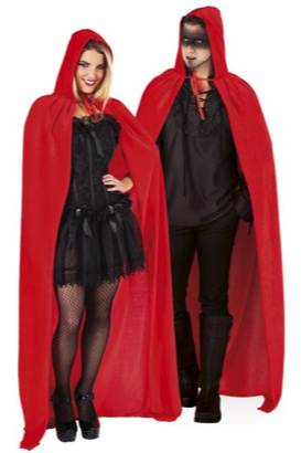 Capa Roja Capucha Efecto Terciopelo