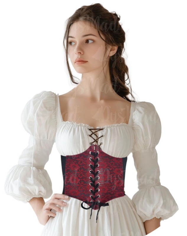 Corset encaje negro/rojo +71cms
