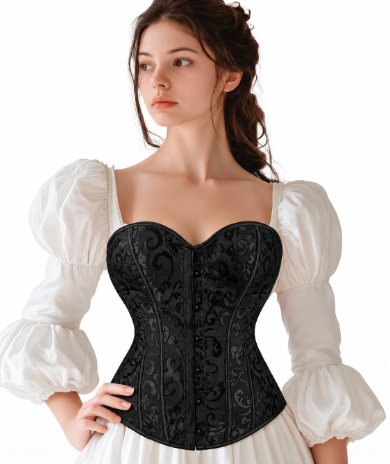 Corset Top tela negro
