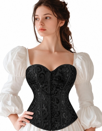 Corset Top tela negro