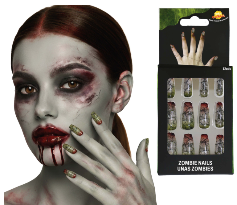 10 Uñas Zombie Con pegamento