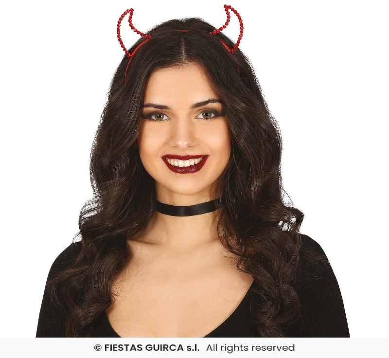 Diadema Demonio Roja Metálica