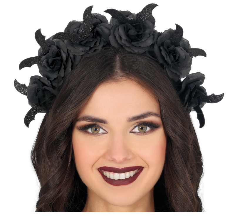Diadema flores negras