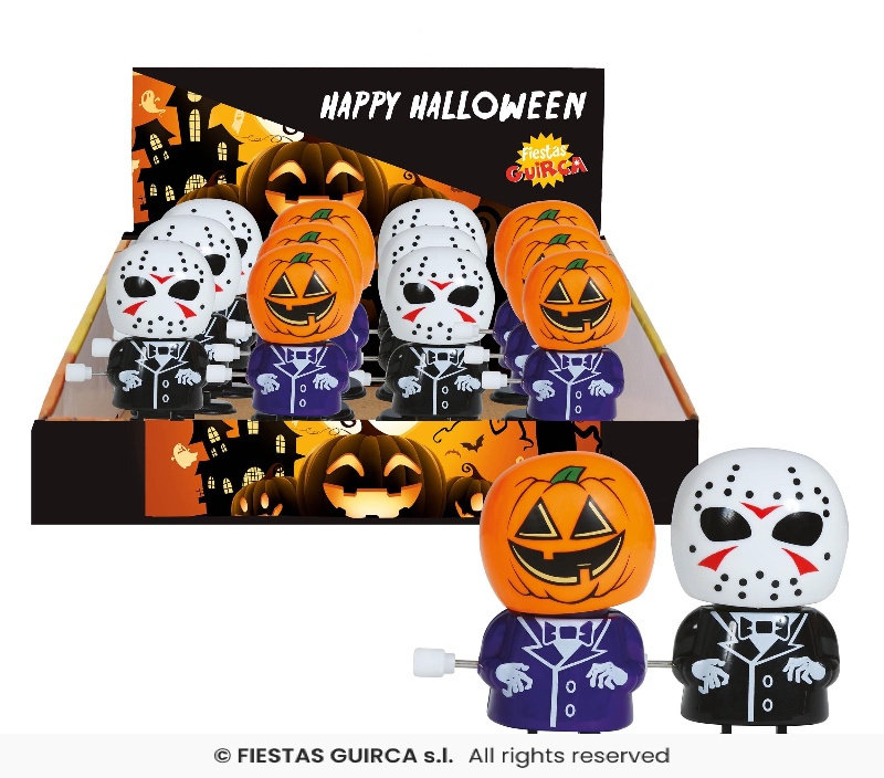 Caja 12 muñecos hall-surtidos cuerda 6cm