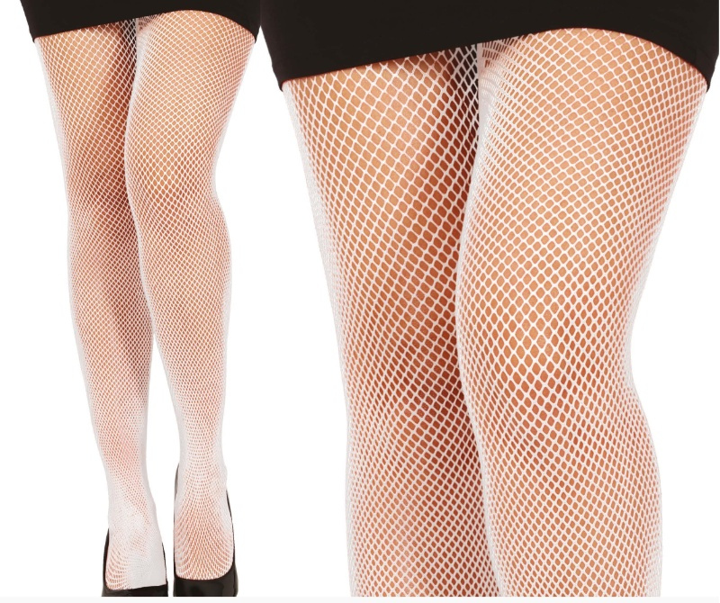 Panty rejilla blanca adulta