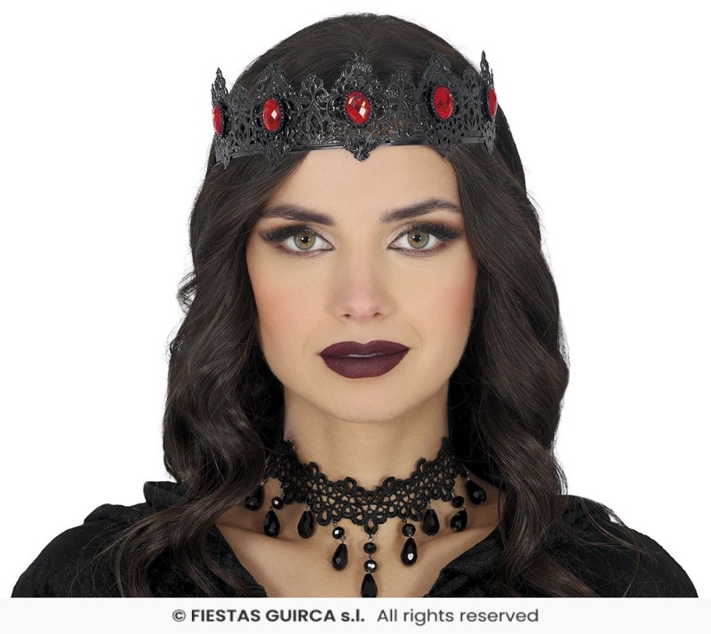 Diadema reina negra metalica