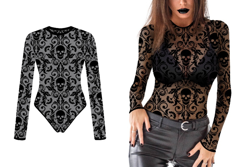 Maillot calado calaveras