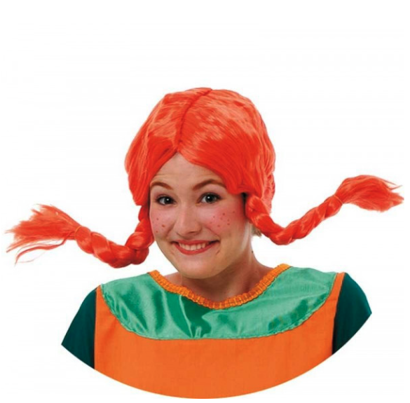 Peluca trenzas naranja