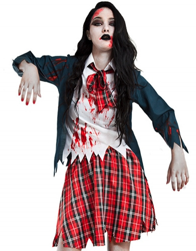 Disfraz de colegiala zombi para adulto