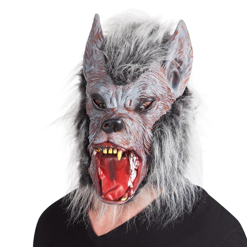 Máscara de cabeza látex de hombre lobo