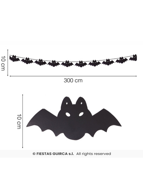 Guirnalda murcielagos 300 cm 20x10 cm