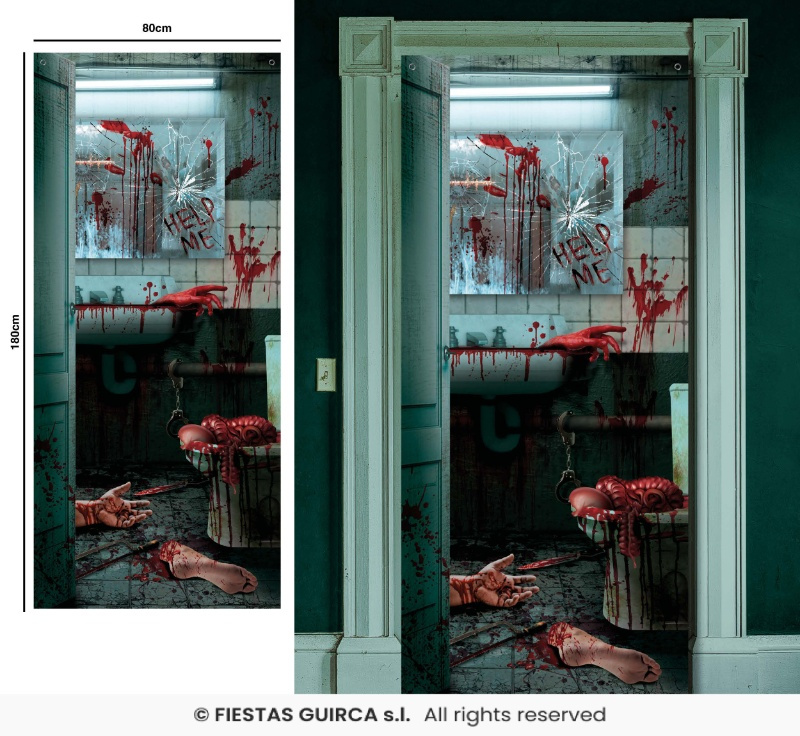 Decoracion puerta Wc Sangriento 80x180