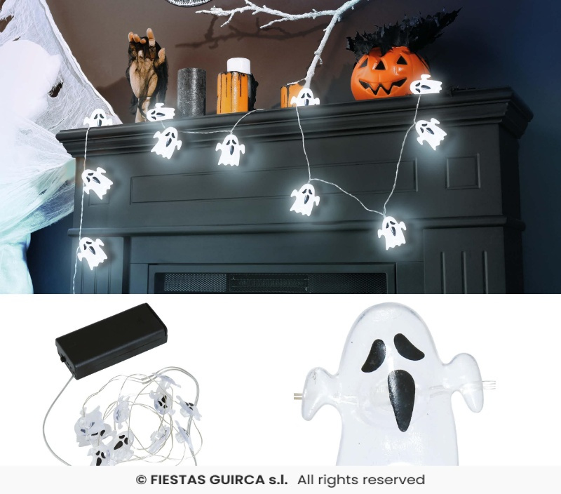 Guirnalda Fantasmas hilo pilas, 120 cm