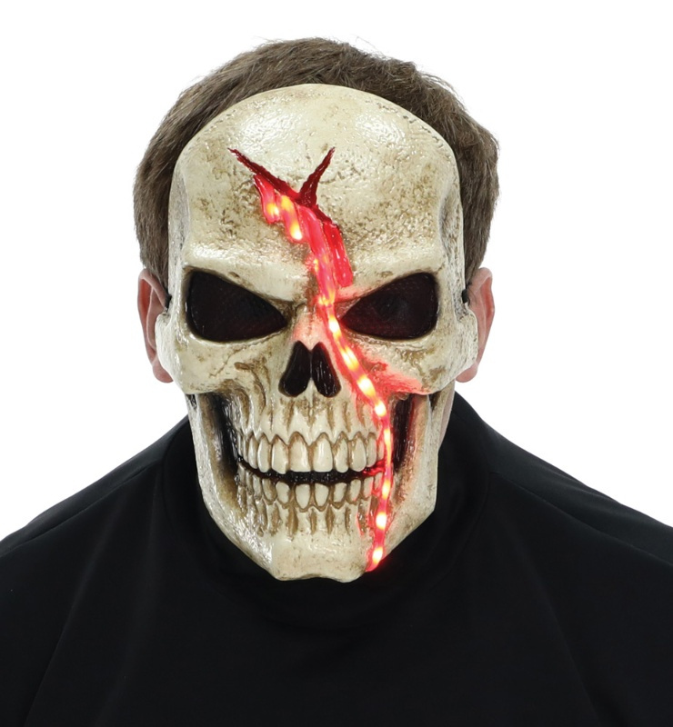 Máscara iluminada de calavera sangrante