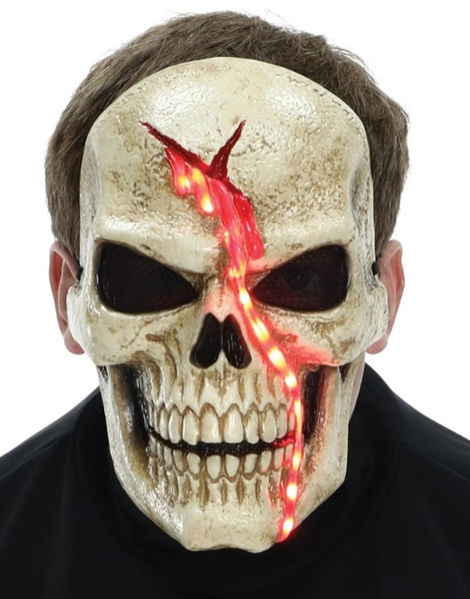 Máscara iluminada de calavera sangrante