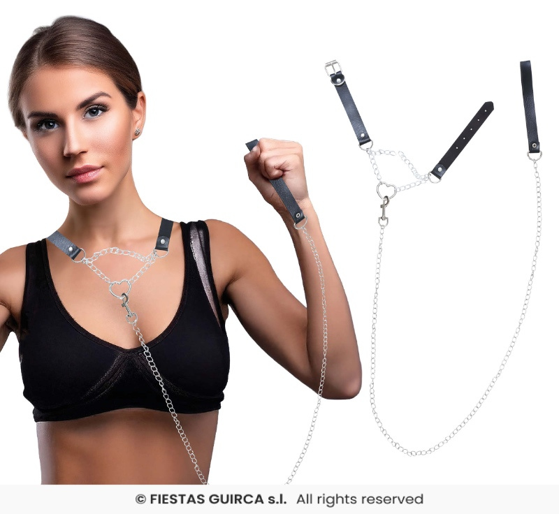 Collar y correa de 90 cms sado, adulto