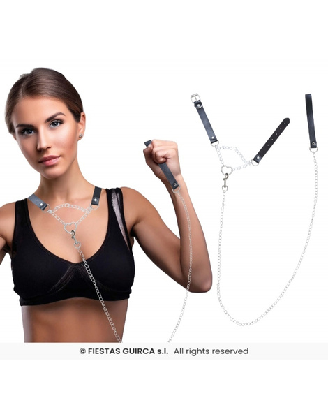 Collar y correa de 90 cms sado, adulto