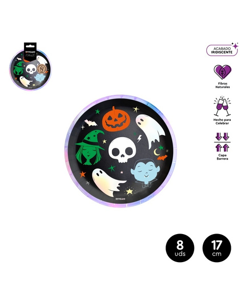 Plato Truco Trato Iridiscente 8ud 17cm