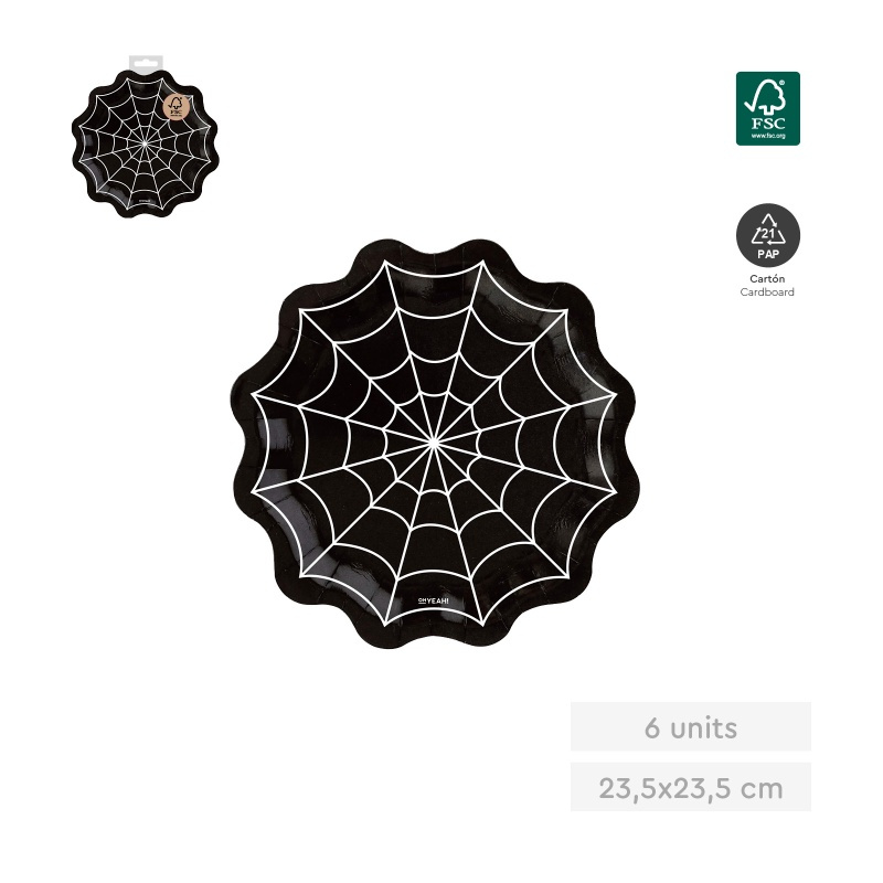Plato Llano Telaraña 6ud 23.50X23.50cm