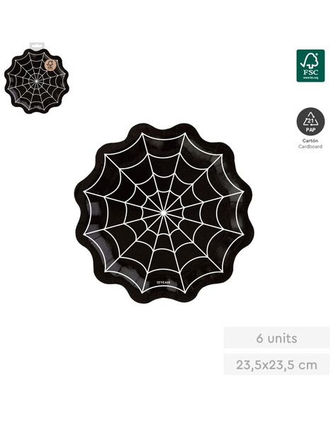 Plato Llano Telaraña 6ud 23.50X23.50cm