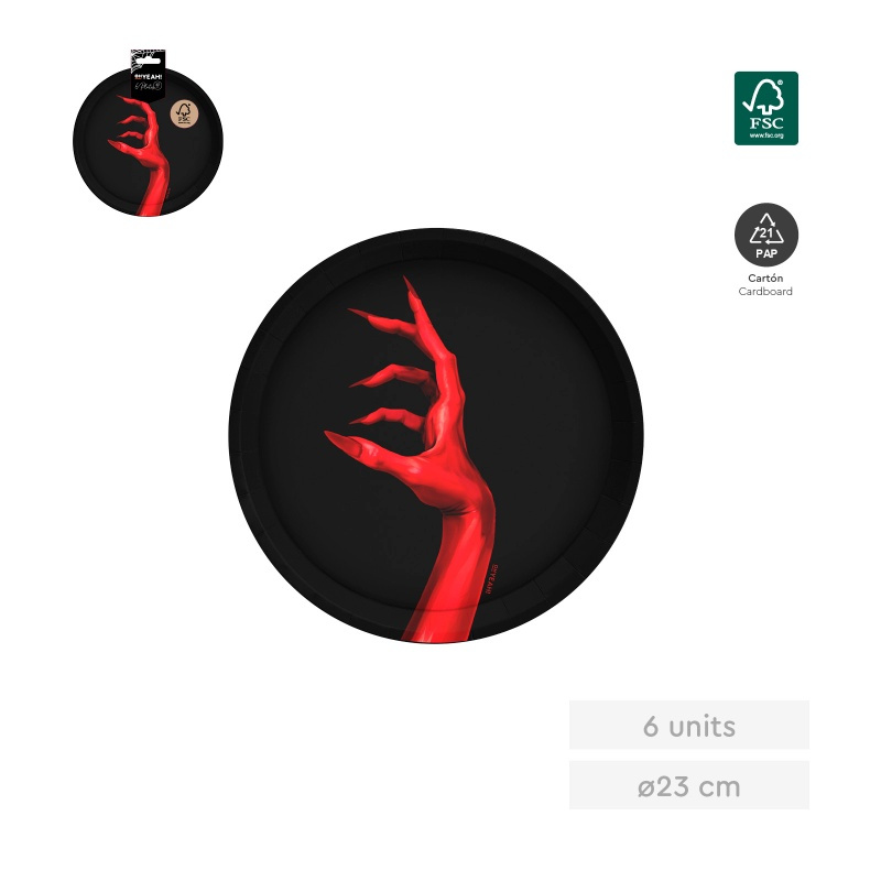 Plato Llano Mano Vampiro 23cm 6 ud