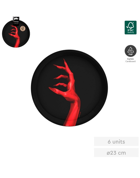 Plato Llano Mano Vampiro 23cm 6 ud