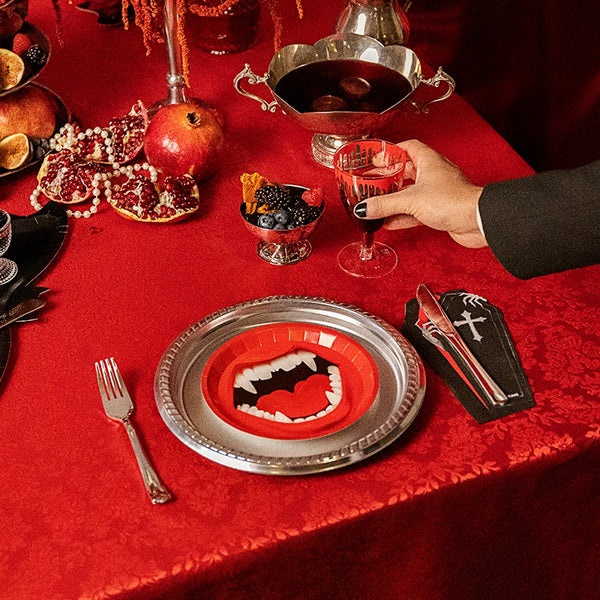 Plato Llano Colmillo Vampiro 17Cm 6 ud