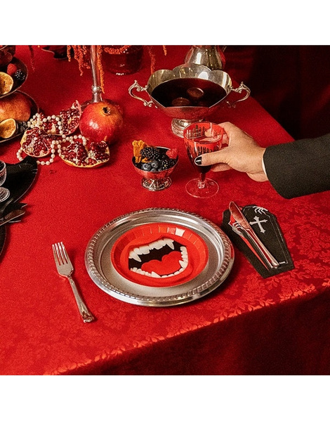 Plato Llano Colmillo Vampiro 17Cm 6 ud
