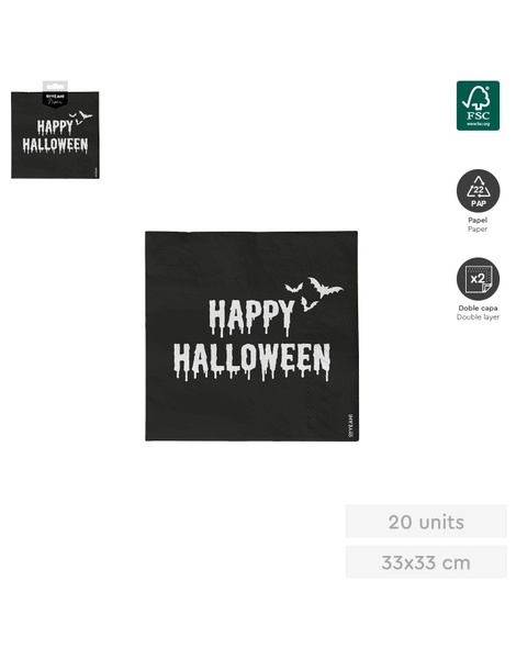 Servilleta Happy Halloween 33X33 cm 20ud