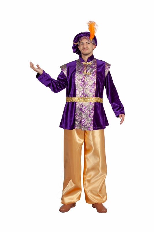 Traje Paje Real morado de Lujo adulto