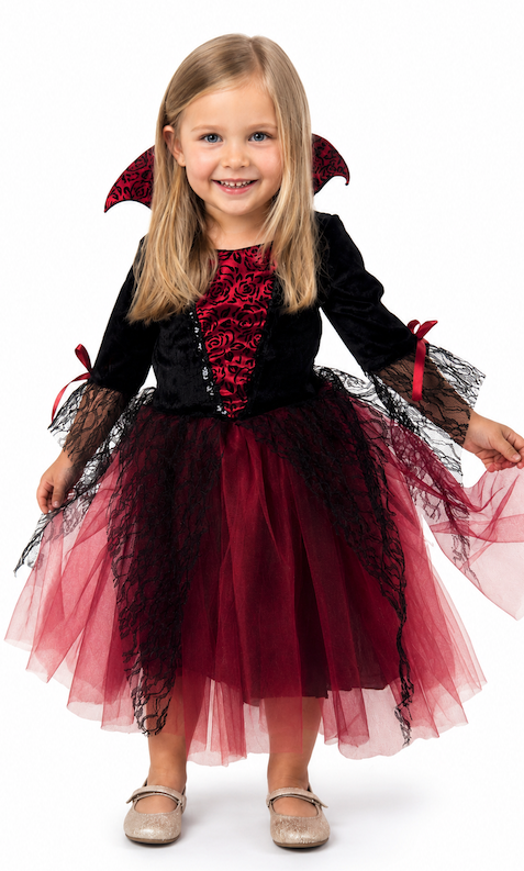 Disfraz Vampira roja elegante inf/Bebe