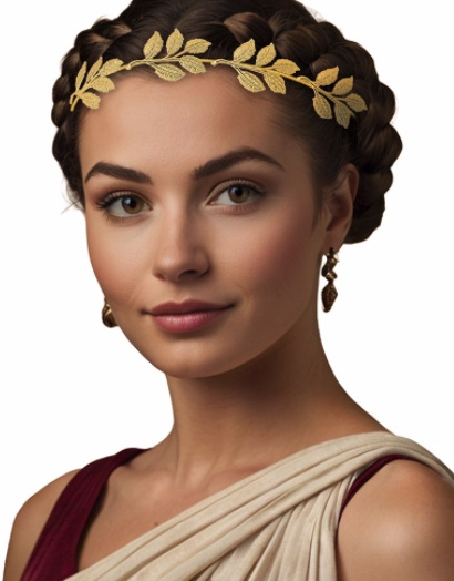 Corona laurel dorada metalica