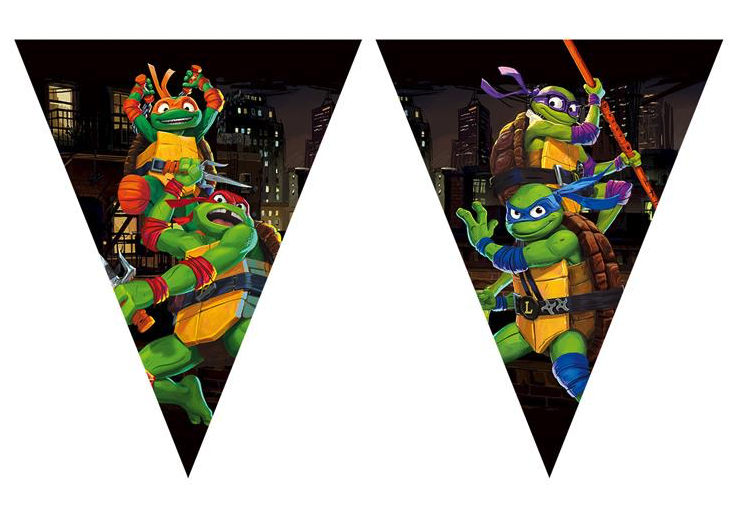 Banderin Triangular 9 Paneles Tortugas