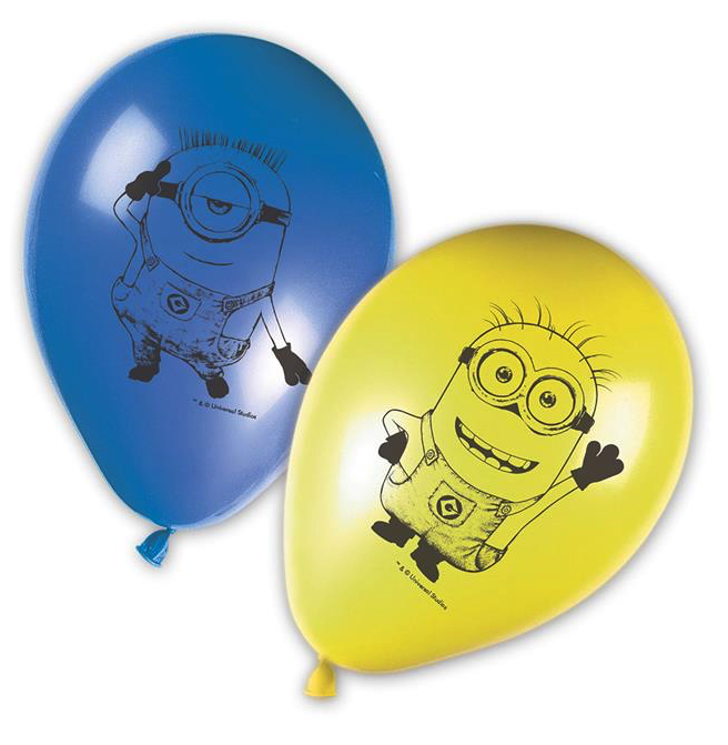 8 Globos Impresos Lovey Minions 25Cm