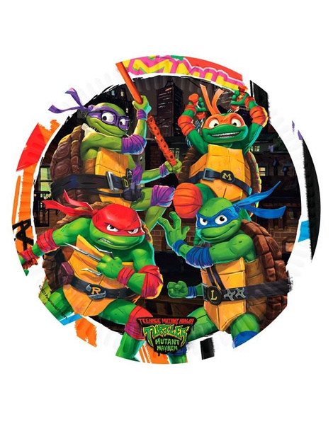 8 Platos Tortugas Ninjas 23 cms