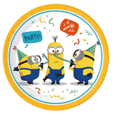 8 Platos Minions 23 cm
