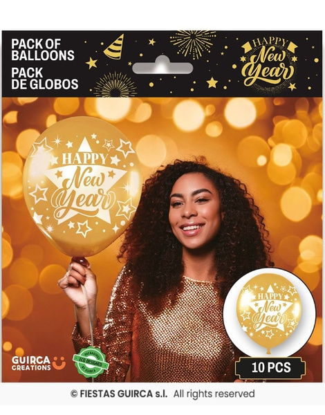 Bolsa 10 Globos Dorado 