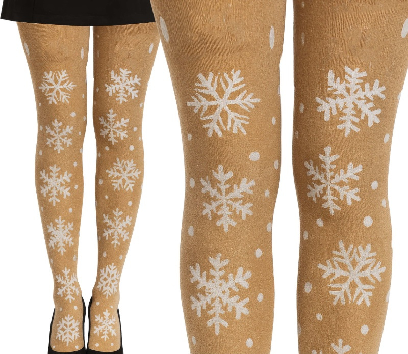 Medias de malla, copos de nieve