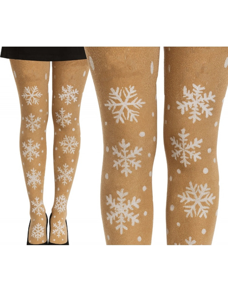 Medias de malla, copos de nieve